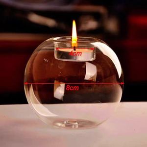 水晶透明圆球形旋转玻璃烛台摆件香薰蜡烛杯空杯小蛋杯蜡烛台