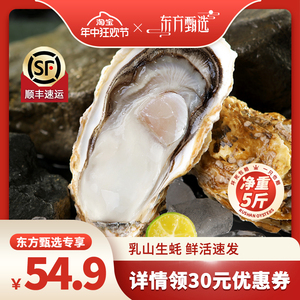 【年中狂欢节】鲜活乳山生蚝牡蛎 3-5两/个  净重5斤 海鲜水产