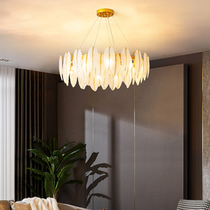 灯沣品牌全铜法式轻奢客厅餐厅大厅新款现代简约大气羽毛水晶吊灯