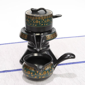石磨茶具懒人泡茶陶瓷家用防烫功夫旋转出水冲泡茶器茶壶茶杯盖子