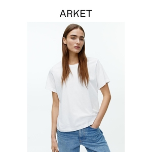ARKET女装基础款纯棉箱型短袖正肩T恤上衣2024夏季新款1063654001