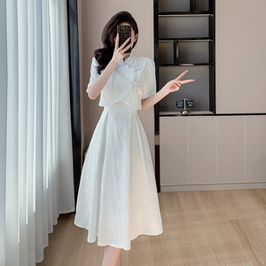 新中式改良旗袍连衣裙子女夏装2024年新款小个子气质高级感套装裙