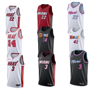NIKE耐克热火队22号巴特勒NBA球衣3号韦德14希罗篮球服运动套装男