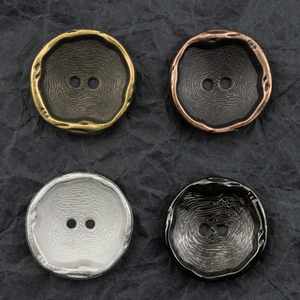 青古铜色曲面碗型不规则线条毛衣风衣金属钮扣扣子复古哑银色纽扣