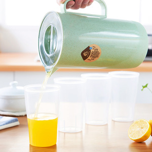 小麦秸秆冷水壶大容量塑料耐高温凉水壶果汁壶水杯水具套装茶壶