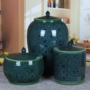 陶瓷米缸桶储米箱家用20斤50斤100斤装带盖面粉密封储物罐防潮虫