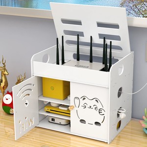 无线wifi路由器猫盒子电线收纳客厅桌面挂墙免打孔机顶盒放置物架