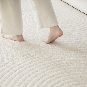 防水地毯客厅2024新款大面积免洗可擦奶油风纯色沙发卧室轻奢高级