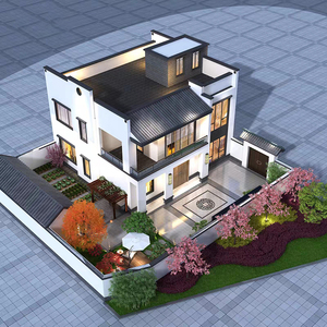 B509二层徽派别墅设计图纸新农村自建中式风格房屋全套自建小洋房