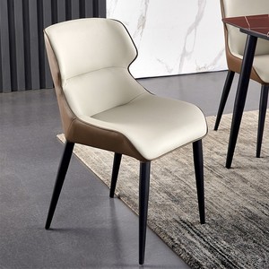 餐椅轻奢家用意式简约现代北欧设计软包皮艺椅子创意洽谈餐厅凳子