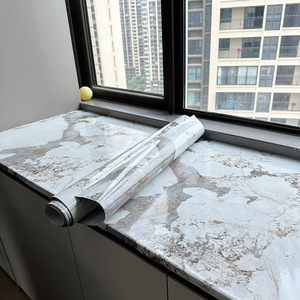 窗台贴纸自粘潘多拉大理石飘窗厨房防油贴家具台面桌面岩板翻新贴