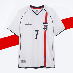 英格兰复古球衣2002世界杯经典贝克汉姆长短袖套装国家队足球服
