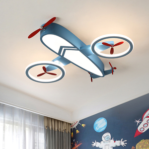 儿童房间灯创意个性卡通温馨护眼KT猫男女孩可爱卧室粉色飞机灯饰