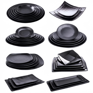 烧烤店专用盘子商用密胺塑料黑色创意个性餐具仿瓷火锅牛肉盘菜盘