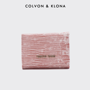 COLVON KLONA钱包女士夏2024新款小众设计大理石复古手拿零钱卡包