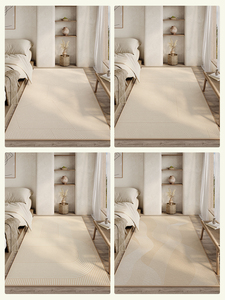 侘寂风床边毯卧室短毛绒大面积全满铺地毯易清洗高级感长方形地垫