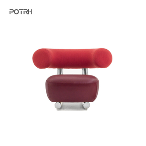 pipe单人椅懒人设计师沙发创意雪橇椅奶油风复古不锈钢网红椅子