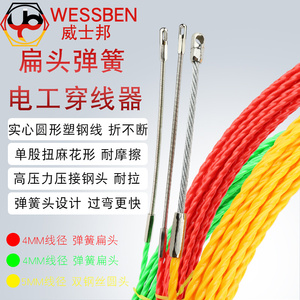 弹簧扁头扭线穿线器电工电线网线暗装穿管拉线器拉引线器