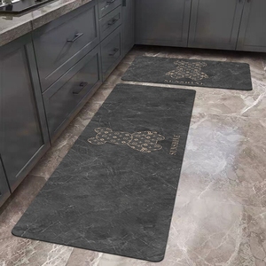 灰色厨房专用地垫硅藻泥吸水吸油防滑耐脏脚垫子可擦免洗防油地毯