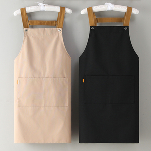 帆布透气围裙女家用耐磨厨房防污时尚简约一件定制印字纯棉工作服