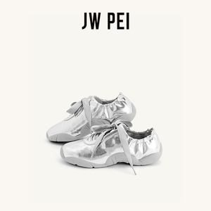 JW PEI芭蕾舞鞋FLAVIA设计时尚软底女士运动鞋银色新款单鞋12BS02