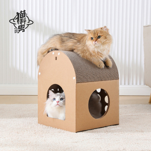 纸箱猫窝加密耐磨不掉屑猫抓板一体房子立式瓦楞纸猫屋磨爪器玩具