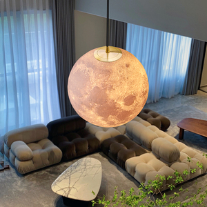 月球灯吊灯3d打印星球吊灯客厅卧室儿童房阳台氛围装饰创意月亮灯