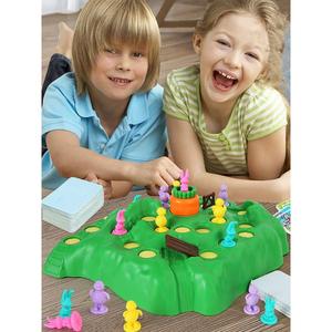 儿童益智玩具兔子陷阱越野赛亲子互动游戏棋桌游男女孩兔子拔萝卜