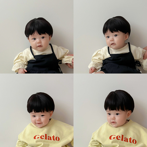 韩版婴幼儿童小宝宝头发帽子假发头饰凹造型摄影拍照头套可爱超萌