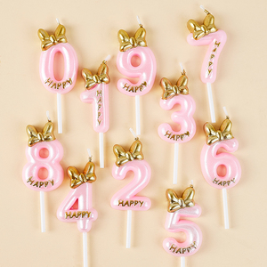 生日蛋糕粉色数字蜡烛2创意儿童18周岁快乐男女孩装饰品场景布置