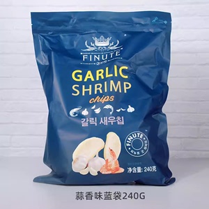 加菲猫 韩国进口FINUTE蒜味虾片芥末240g零食大包蟹味薯片山姆