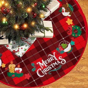 圣诞树群圣诞节装饰品拉绒印花圣诞树底座装饰围裙地毯地垫场景布