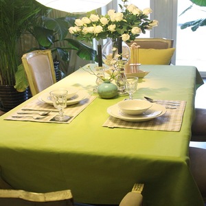 小清新绿色桌布餐桌纯色桌布茶几盖布欧式酒店盖布