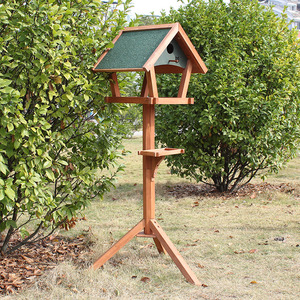 户外实木喂鸟器喂食器麻雀鸽子喂食器食盒鸟笼鸟窝阳台花园别墅