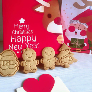 圣诞节姜饼人曲奇手工饼干礼盒装 新年创意礼物 送儿童 女生零食
