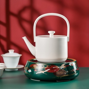 复古中式风轻奢迷你电陶炉茶炉小型煮茶器烧水火锅煮面小电炉家用