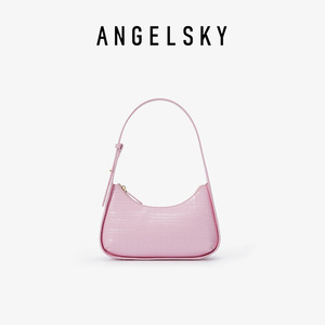 【张紫宁同款】ANGELSKY腋下包女小众夏季单肩甜酷白色粉色包包