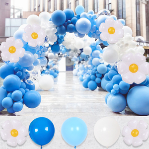 蓝色气球拱门学校幼儿园六一运动会毕业商场布置店铺店庆开业装饰
