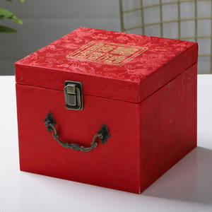 陶瓷餐具礼盒做寿碗礼盒随手礼盒子锦盒皮礼盒仿木纹盒子支持定制