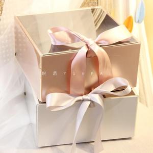 生日包装礼物正方形高档盒透明亚克力水晶礼品盒ins网红空盒