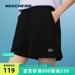 Skechers斯凯奇短款女2024年夏舒适休闲裤子百搭柔软弹性运动裤子