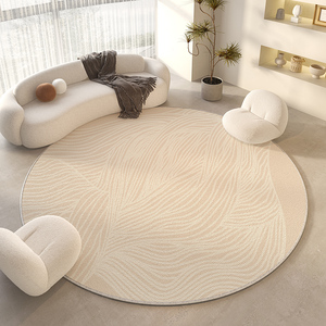 圆形地毯高级感客厅椅子垫衣帽间卧室地垫奶油风家用床边毯可机洗