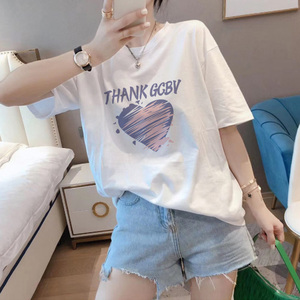 2024新款纯棉短袖T恤女韩版宽松休闲时尚百搭减龄白色上衣夏季潮