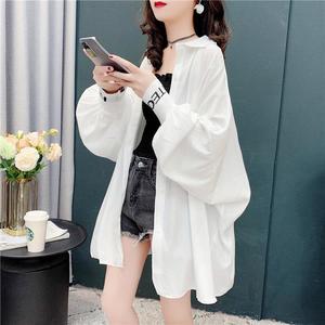 防晒衣女2024新款韩版夏季蝙蝠袖雪纺衫大码宽松透气薄款外套开衫