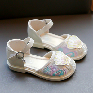女童汉服凉鞋夏季国风鞋子搭配配旗袍新款儿童皮鞋古装高跟中式
