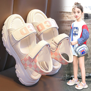 国货品牌联名女童凉鞋夏季2024新款运动软底防滑儿童中大童沙滩鞋