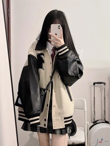 欧美高街hiphop刺绣外套高级感轻奢棒球服女装小个子洋气2024春季