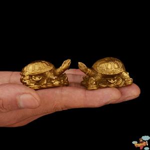 纯铜实心乌龟摆件 特小号铜龟家居装饰聚财铜金龟摆设礼品