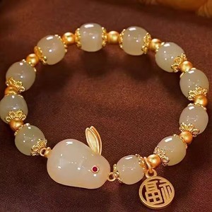 新中式玉兔手链女款ins小众设计高颜值学生手串闺蜜古风生日礼物