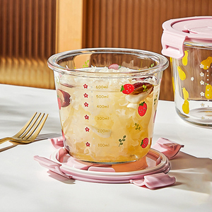玻璃汤碗家用汤杯密封带盖微波炉专用饭盒盛汤容器加深喝粥打包盒